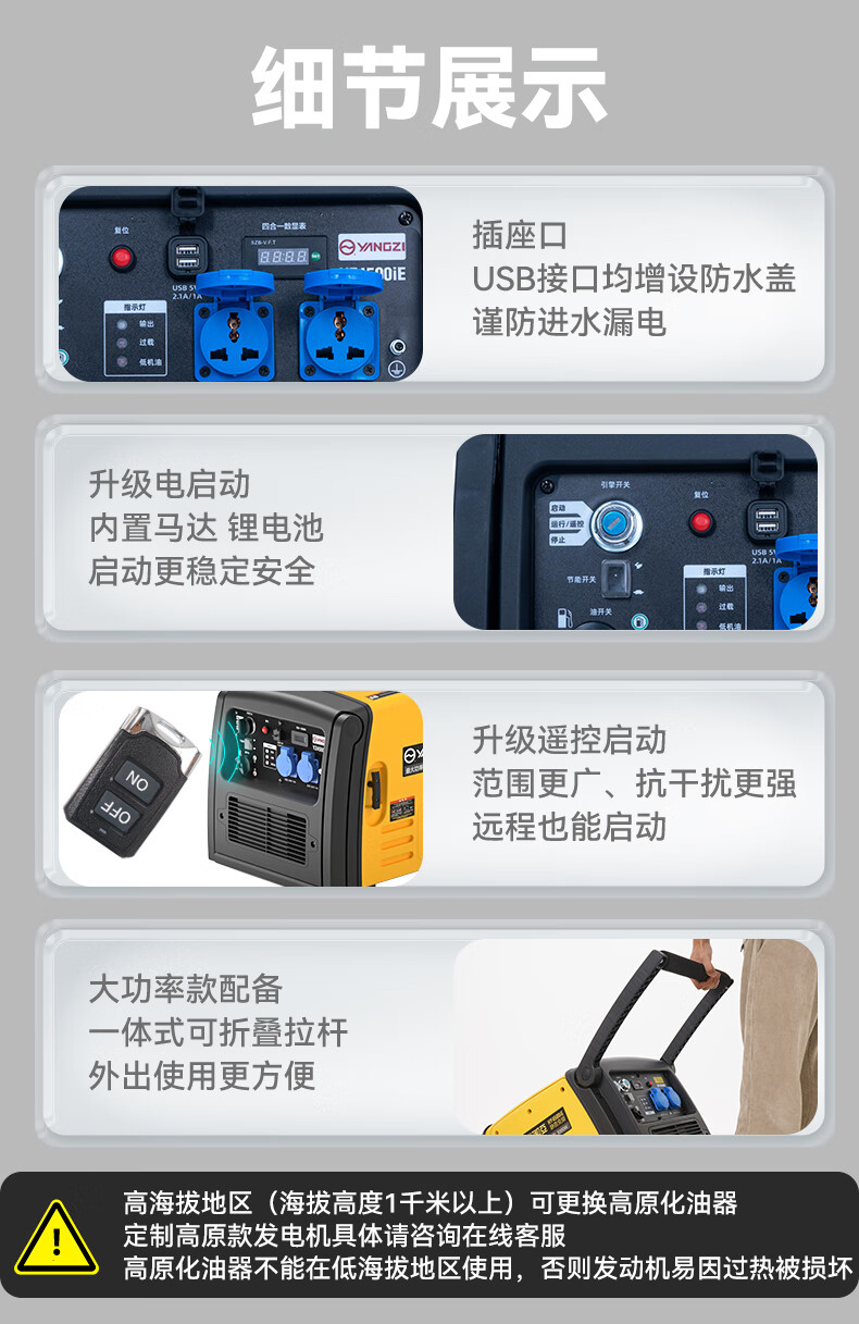 揚子變頻汽油發(fā)電機 戶外便攜式超低噪音(圖15)